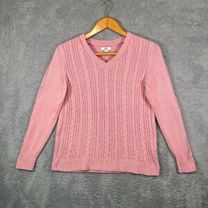 Croft & Barrow‎ Pink Cable Knit Sweater